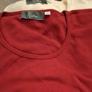 Willow Red and Cream Long Sleeve Tee
